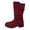 Red, variant on UngA Woman's Boots Stylish Comfortable Buckle Decor Suede Low Heel Zip Up Snow Boots for Warmth and Fashion Tall Design Shoes for Winter Outdoor Footwear Boots Women Mid Calf Black,Size 7.5
