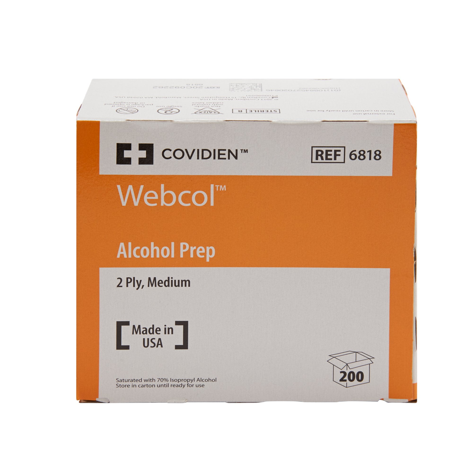 Webcol Alcohol Prep Pad Sterile 4000 per Case 6818-