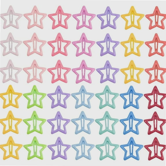 30 PACK Star Snap Hair Clips Non-slip Toddlers Colorful Cute Lovely Metal Hair Barrettes Hair Accessories for Women Girls (Style 8)