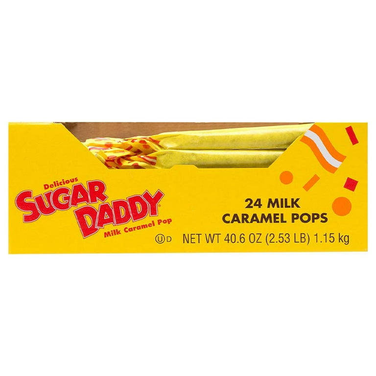 Sugar Daddies Milk Caramel Pops,1150 grams 24 Count (Pack of