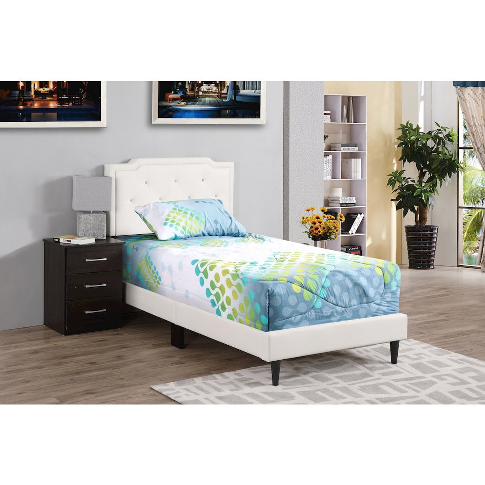 Glory Furniture Deb Twin Bed in White Color