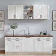 thumbnail image 3 of 62.8''W Wall Cabinets for Laundry Room, Wooden Floating Wall Cabinets, Hanging Wall Cabinet for Laundry, Kitchen, White, 3 of 9