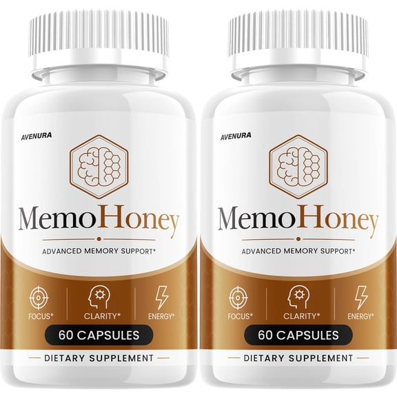 Memo Honey Capsules – MemoHoney Pills Advanced Formula Natural Blend, 2 Pack, 120 Capsules