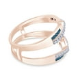thumbnail image 3 of Blue & White Natural Diamond Wrap Guard Enhancer Engagement Ring in 14k Rose Gold (0.50 Cttw), 3 of 7