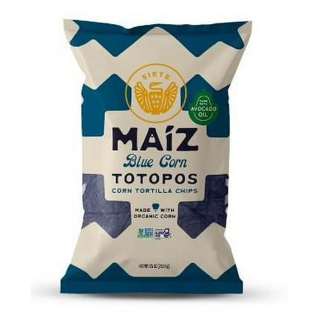SIETE FAMILY FOODS MAZ BLUE CORN TOTOPOS CORN TORTILLA CHIPS 7.5OZ