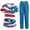 01-Blue, variant on 250th Anniversary USA Women’s Scrub Set, V-Neck Short Sleeve Top & Pants Medical Uniform, Breathable Moisture-Wicking Workwear with Pockets for Nurses & Healthcare Staff 03-Blue M