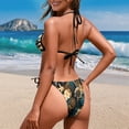 thumbnail image 5 of Uourmeti Women's Halter Neck Two Piece Bikini Set - Tropical Sea Turtle & Floral Print, Quick Dry Stretch Swimwear for Beach Vacation & Pool Party, 5 of 9