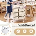 thumbnail image 4 of 14-Drawer Rolling Storage Cart with Metal Tabletop and Pegboard, Scrapbook Paper Office School Organizer,White, 4 of 8