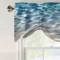 thumbnail image 5 of Tie Up Valances for Windows, Blue Ocean Adjustable Valance Curtains Window Treatment for Living Room/Bedroom, Summer Water Ripple Sea Waves Texture Rod Pocket Kitchen Curtains & Drapes 42x18 Inch, 5 of 9