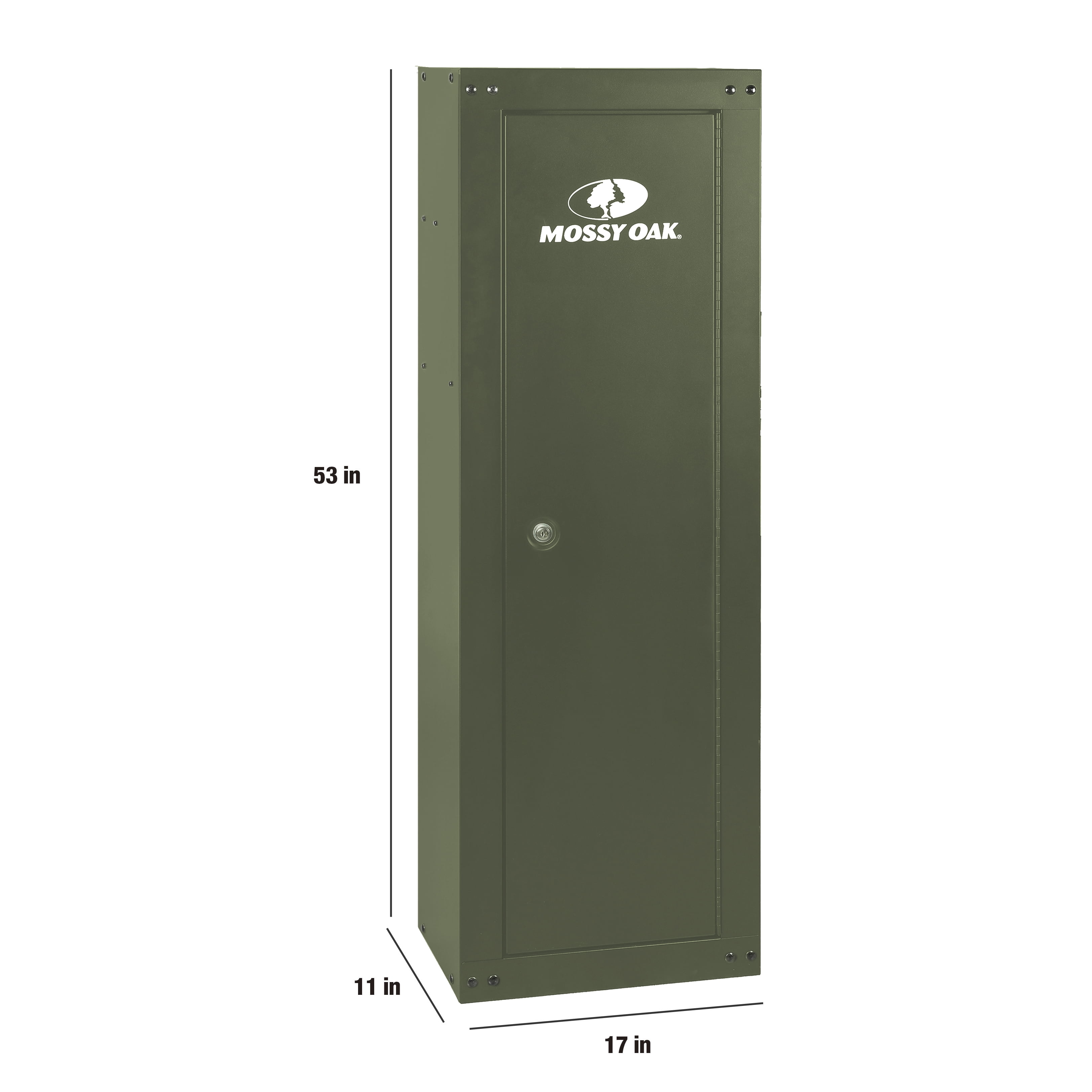 Mossy Oak Gun Security Cabinet, 8 Gun Capacity, Rifle Safe, Key Lock, Barrel Rests, Green, 1 Unit