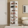 thumbnail image 3 of 7 Tier Rotating Shoe Rack 4 Grids Per Layer Shoe Storage Cabinet, White, 3 of 8