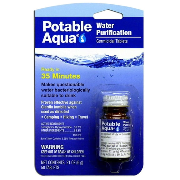 Potable Aqua Germicidal Tablets Camping Water Purifier