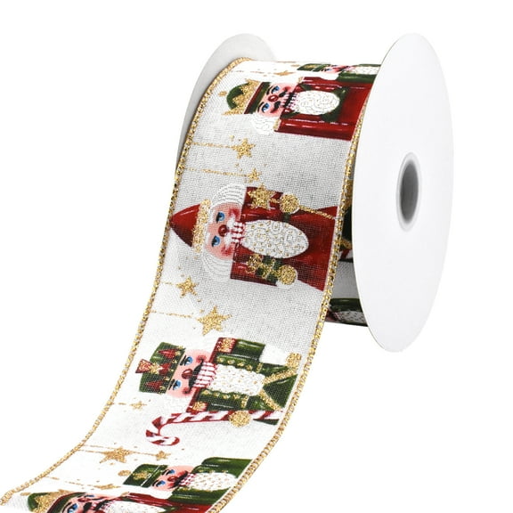 Sparkle Nutcracker Wired Ribbon, 2-1/2-Inch, 10-Yard
