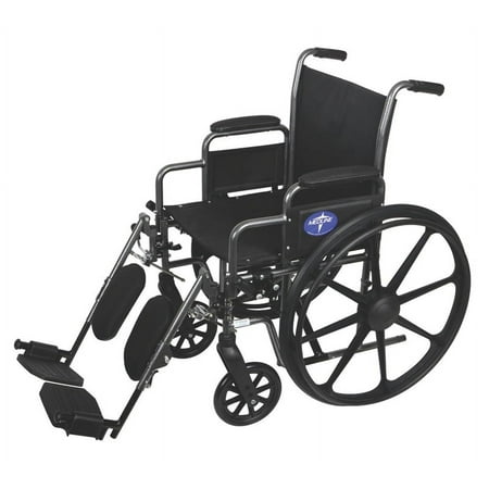 Medline K3 Basic Lightweight Wheelchair, 18" Wide Seat, Desk-Length Arms, Elevating Leg Rests