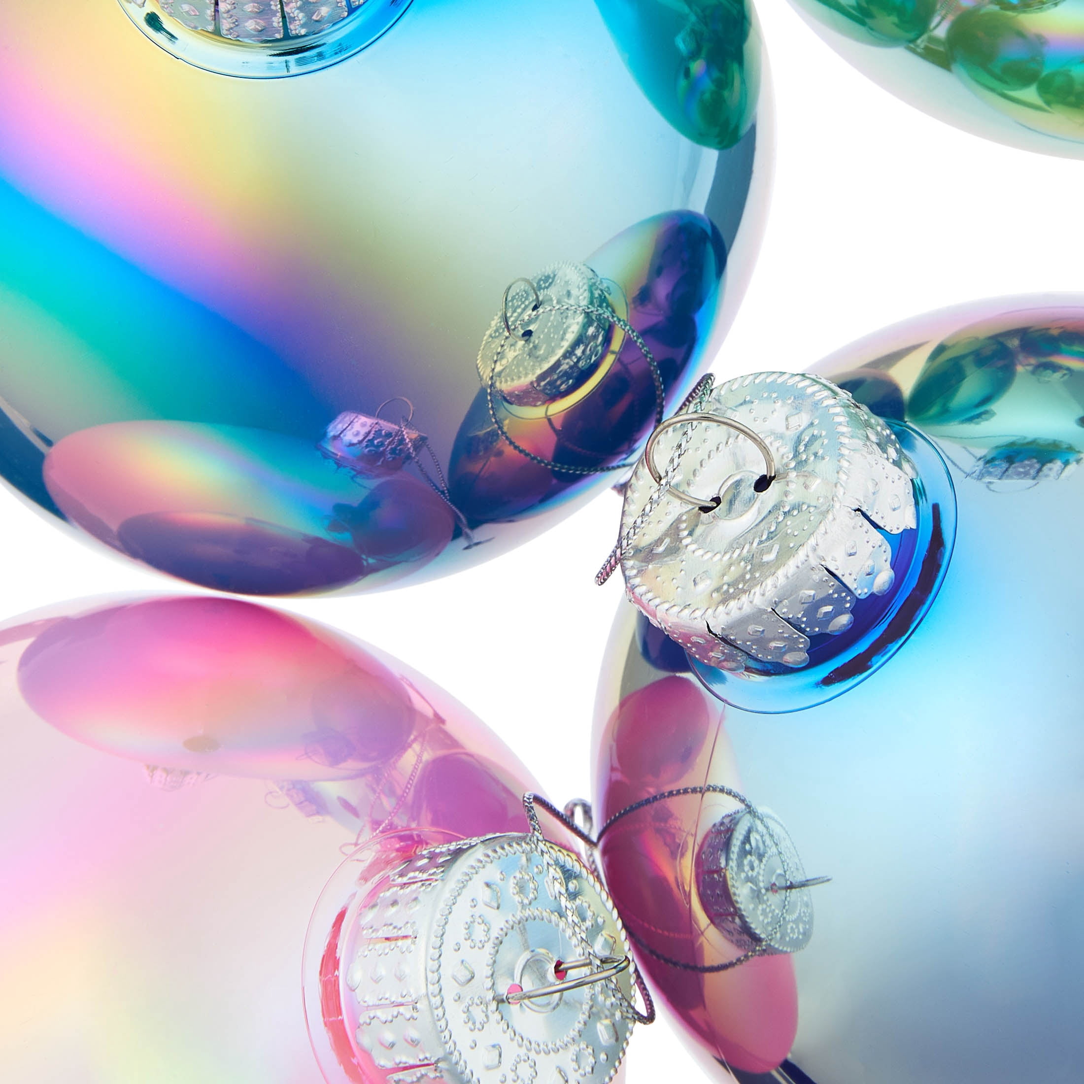 8-Count Multicolor Pastel Iridescent Ball Shatterproof Christmas Ornaments, 4.3", by Holiday Time