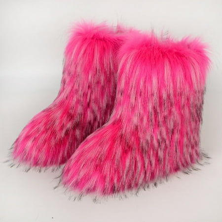 

2024 Latest Hot Women s Snow Boots Fluffy Furry Round Toe Suede Winter Faux Fur Boots Flat Shoes Keep Warm Cold Resistant Various Styles are Available