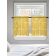 thumbnail image 5 of Yellow Striped Tier Curtains 24 Inch Length, Sheer Curtains for Bedroom Living Room Window Modern Geometric Abstract Retro Rod Pocket Drapes Kitchen Curtains Small Half Window 27.5"x24" 2 Panels, 5 of 6