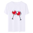 thumbnail image 5 of Diufon Hauts de la Saint-Valentin pour Femmes Décontracté Manches Courtes Col Rond Chandail Chemise Imprimé Graphique Mignon Tendance, 5 of 5