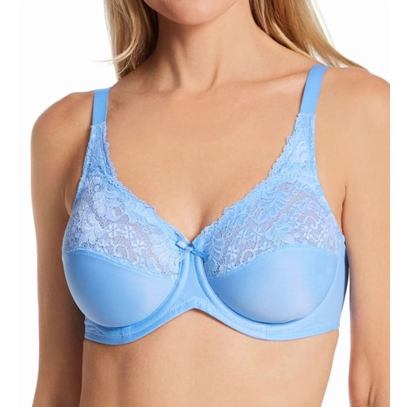 Women's Lilyette 0428 Comfort Lace Minimizer Bra (Blue Sky Ahead 38C)