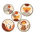 thumbnail image 2 of 5 piezas de decoración de pared estilo boho, artesanías de madera, adornos decorativos geométricos bohemios para colgar en pared, ideales para, 2 of 9