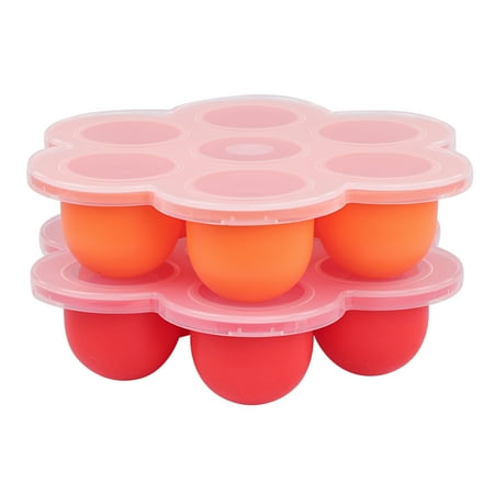 Acorn Baby Food Container with Thick Lid 2PK Red and Orange Meal Prep Container