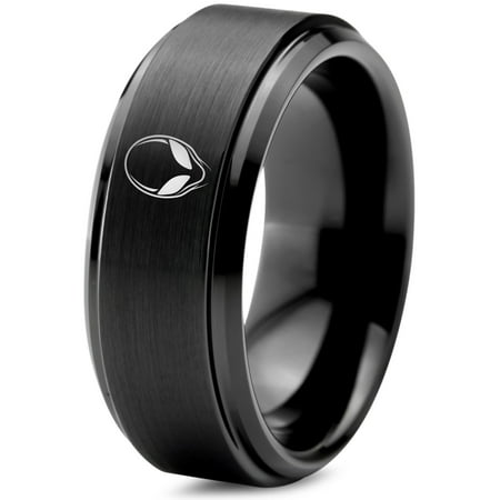 Black Rings Women Tungsten Handmade Gamer 50th Wedding Anniversary Gifts Mixed Metal Ring King