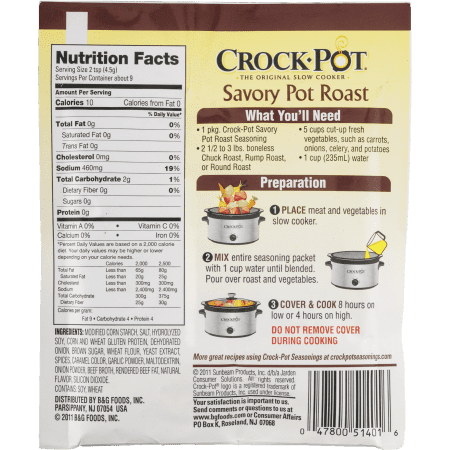 4 Pack Crock Pot Seasoning Mix Savory Pot Roast 1 5 Oz Walmart Com Walmart Com