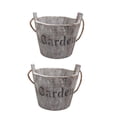 thumbnail image 1 of 2pcs Retro Wood Barrel Flower Pot Delicate Flowerpot Planter Garden Succulent Pot, 1 of 8
