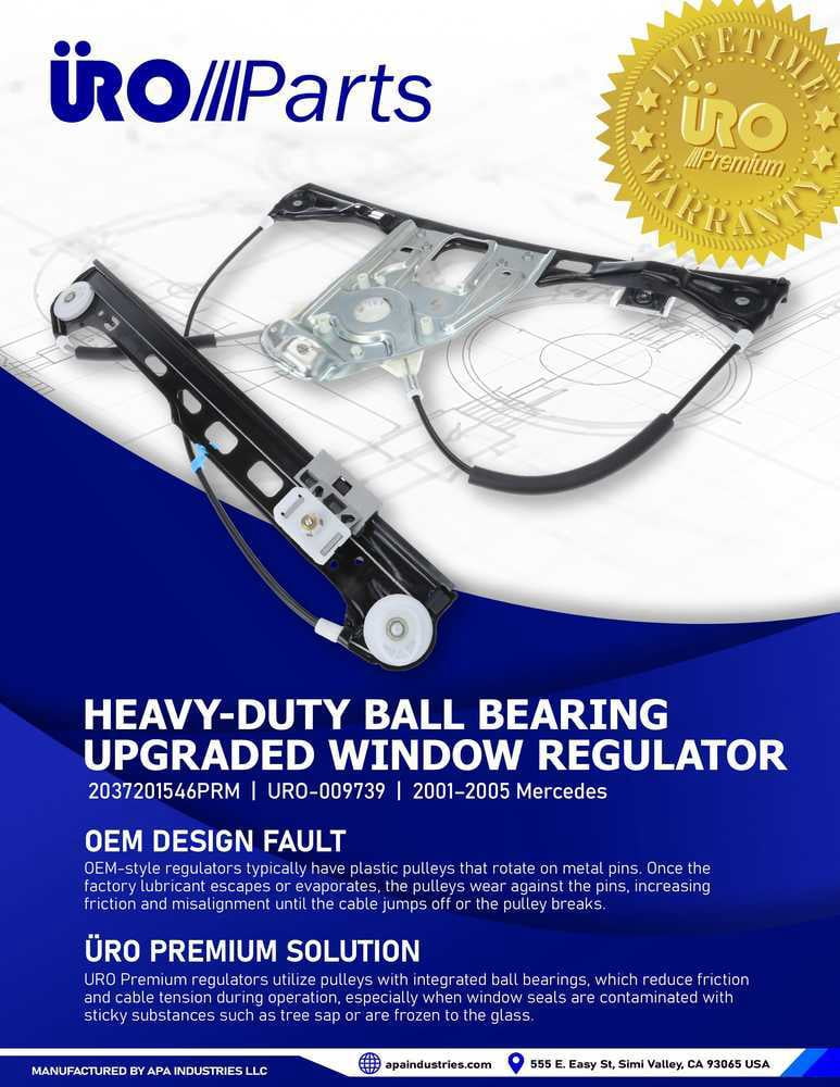 URO Parts URO-009739 Heavy Duty Design, Ball Bearing Pivot, Improved Pulley