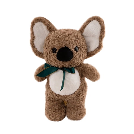 Cute Koala Plush Toy - Soft Stuffed Animal with Green Bow Tie, Fluffy & Huggable Design - for Kids, Toddlers, Nursery Decor, Playtime, Cuddling