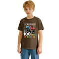 thumbnail image 4 of CAIXIA Toddler Boys Girls 100 Days of School Shirt Kids Funny Back to School Celebration Tees Outfit,Brown, 4 of 7