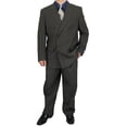 thumbnail image 1 of Mens Two Piece Double Breasted Modern Fit Italian Styled Dress Suit Set | Black Charcoalgrey Chocolate Grey Navy White, 1 of 4