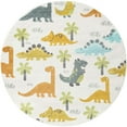 thumbnail image 2 of Unique Loom Whimsy Kids Collection Area Rug - Dinotopia (5' 1" Round Ivory/Black), 2 of 9
