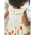 thumbnail image 4 of Robe Fille Enfants Tout-Petits Filles Été Coton Dentelle Robe Manches Courtes Évasée Midi Décontractée Robes Enfants Beige 7 Ans-8 Ans, 4 of 5
