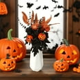 thumbnail image 5 of XINGXIANG 55cm Yellow Pumpkin & Feather Arrangement - Halloween Flowers with Black Roses and Leaves, Dramatic Fall Centerpiece for Large Spaces,Halloween Floral Picks Decorations, 5 of 5