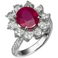 thumbnail image 2 of HeartsAndYou 2ct Natural Ruby & Diamond Engage Ring Halo Cocktail Flower 14k SOLID White Gold, 2 of 9
