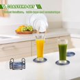 thumbnail image 6 of Yayeee 6 PCS Drink Coasters with Holder Set Woven Absorbent Round Tabletop Hot Pad, Crystal Ball, 6 of 7