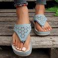 thumbnail image 4 of Abomasnow Sandals for Women 2025 Summer Orthopedic Arch Support Wedge Slip on Sandals Casual Beach Walking Wedges Flip Flops, 4 of 7