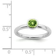 thumbnail image 5 of 925 Sterling Silver Stackable Expressions Low 5mm Round Peridot Ring Size: 7; for Adults and Teens; for Women and Men, 5 of 5