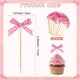 thumbnail image 3 of Uxcell 30-Pack Adornos de Cupcake en Forma de Lazo, Decoración de Pastel de Lazo de Cinta [Rojo Rosa], 3 of 7