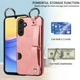 thumbnail image 2 of Allytech Wallet Case for Samsung Galaxy A15, [Card Slot] [Ring Buckle] [Adjustable Wristband with Snap Buckles] Premium PU Leather Kickstand Shockproof Case Cover for Women Men - Pink, 2 of 10