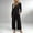 Black Jumpsuits for Women, variant on Womens Square Neck Long Sleeve Smocked Waist Wide Leg Jumpsuit with Side Pockets for Daily Hot Pink S