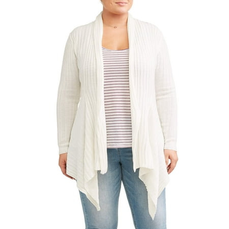 Print Ribbed Cardigan - Women's Plus Size Ribbed Cardigan