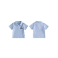 thumbnail image 2 of BemeyourBBs Toddler Baby Boy Football Striped T Shirt Infant Baby Boys Football Game Day Outfit Letter Embroidery Short Sleeve Turn Down Collar Summer Pullover Shirt Tops, 2 of 9