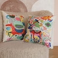 thumbnail image 5 of 18 x 18 Pillow Cover Kids, 18 inch Pillow Covers Kids, Animal Pillow Covers 18x18 Set of 4 Outdoor Decorative Linen White Background Square Pillowcases for Couch Living Room Patio Home Decor, 5 of 6