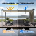 thumbnail image 4 of BPS 16' x 12' Outdoor Retractable Pergola with Canopy & 2 Roller Shades, Aluminum Patio Gazebo Shelter, Khaki, 4 of 12