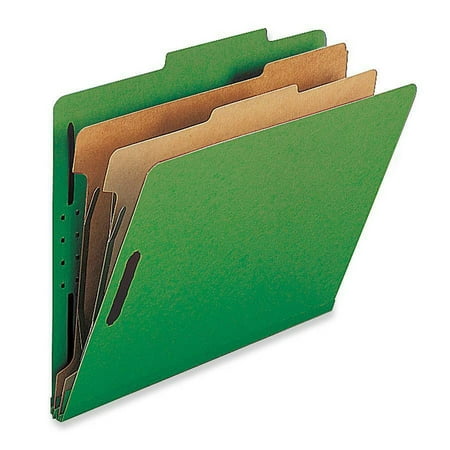 Nature Saver Legal Recycled Classification Folder – 8 1/2 x 14 – 2 Fastener Capacity for Folder – 2 Divider(s) – Green – 100% Recycled – 10 / Box | Bundle of 2 Boxes