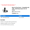 thumbnail image 2 of Mass Air Flow Sensor - Compatible with 1999 - 2002 Nissan Quest 3.3L V6 VG33E 2000 2001, 2 of 2