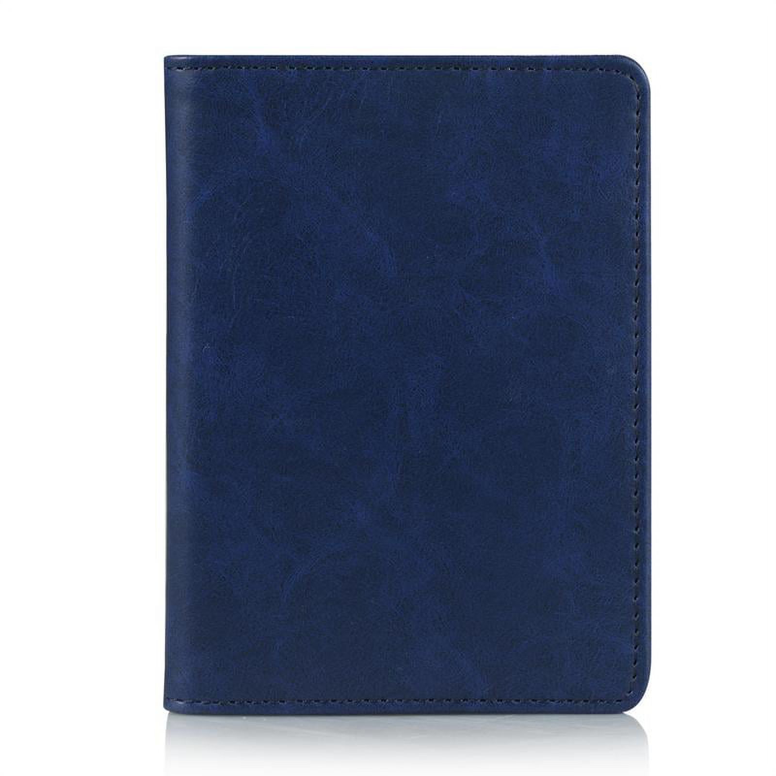 Passport Holder Travel Wallet RFID Blocking Case Cover, EpicGadget Premium PU Leather Passport Holder Travel Wallet Cover Case (Navy Blue) - image 3 of 4