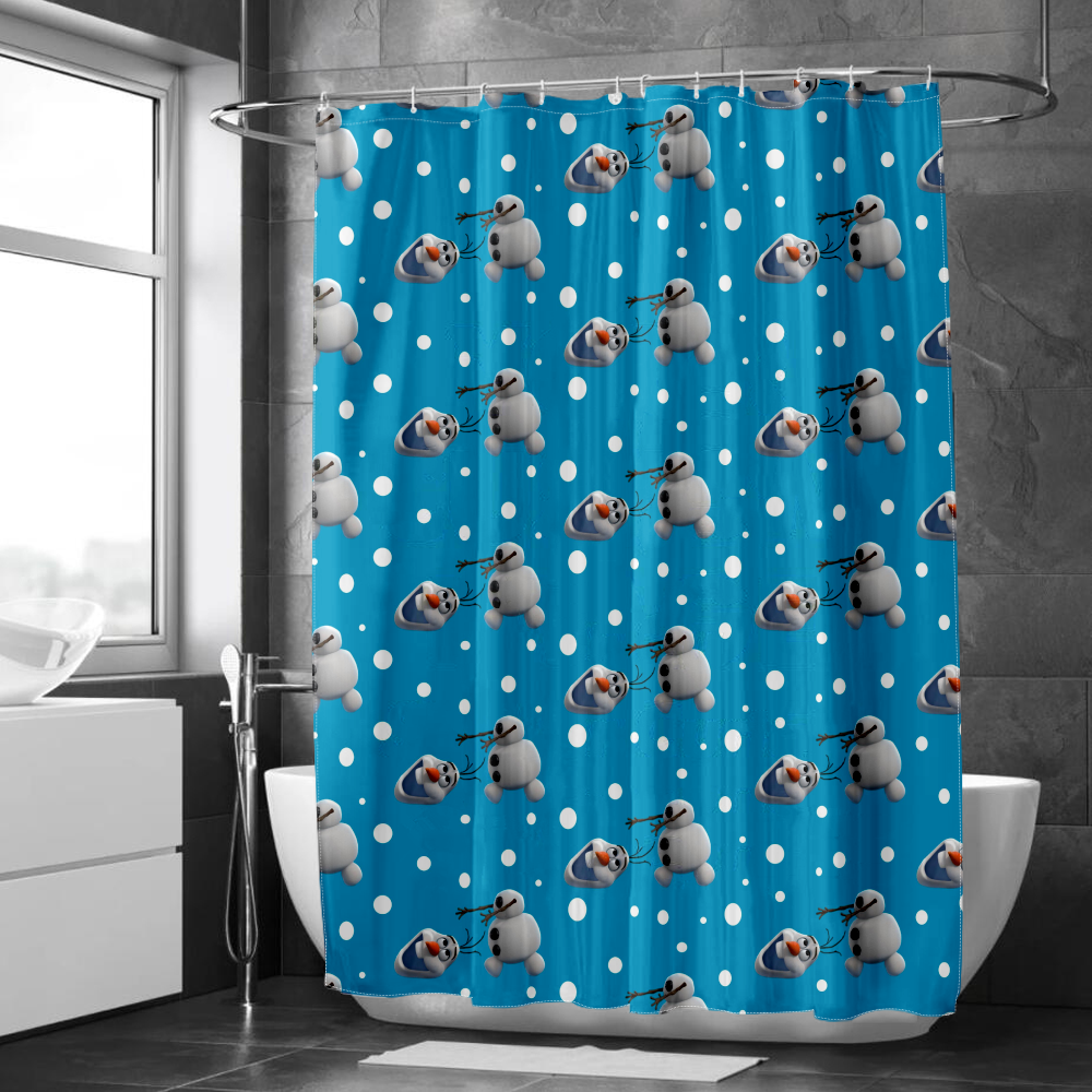 Fnyko Frozen Shower Curtain Set Cartoon Printed Home Decoration Curtain